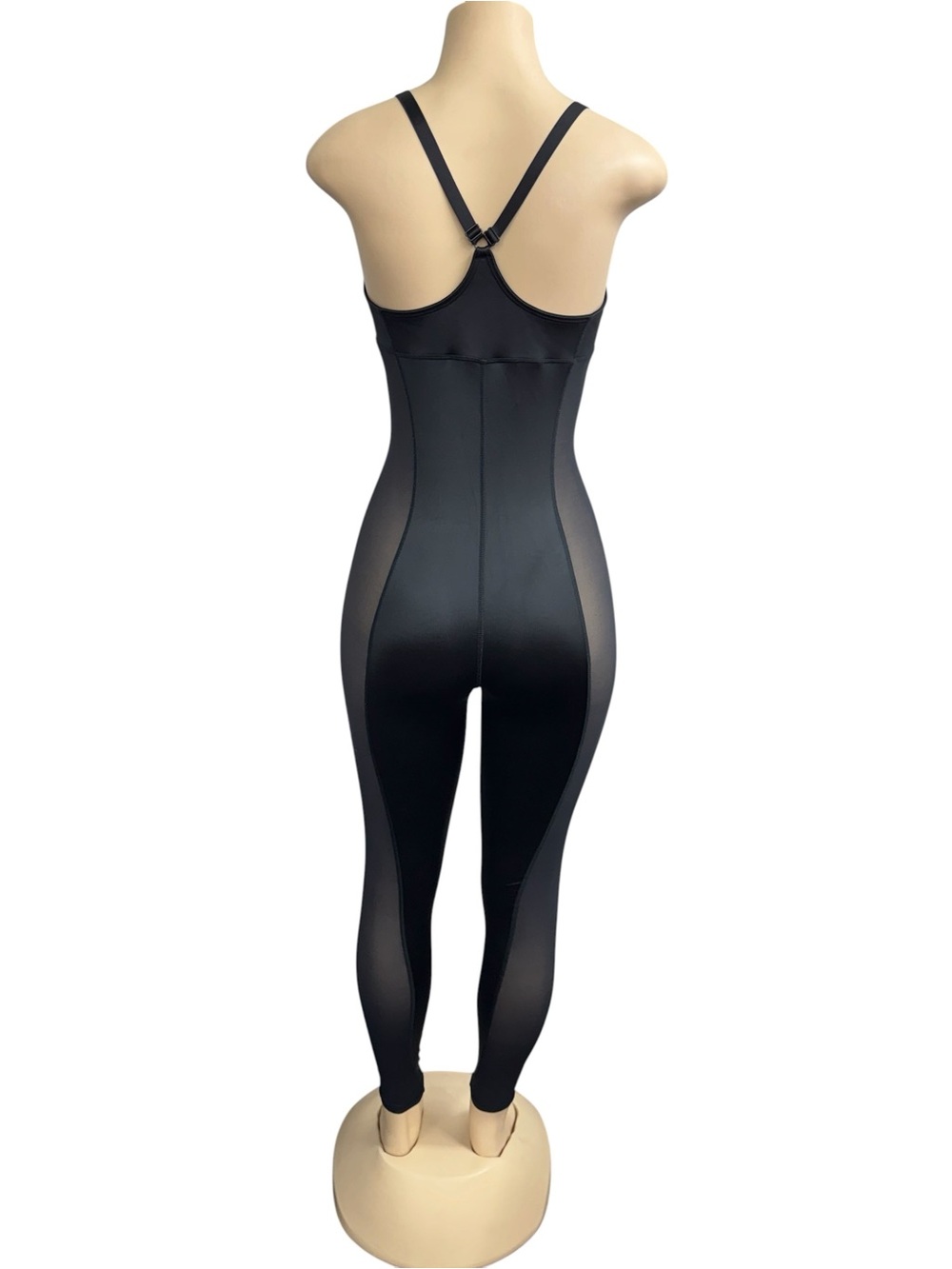 Savage X Fenty Black Sculpting Jumpsuit with Sheer Panels - Picture 4 of 7